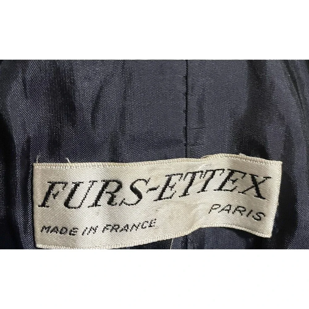 Vintage Furs-Ettex Made In Paris France‎ Bohemian Navy Suede Blazer Size Small - Picture 3 of 5